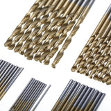 50 PCS/Set Titanium Coated Drill Bits High Speed Steel Drill Bit Set Power Drilling Tools, 50 PCS/Set Drill Bits