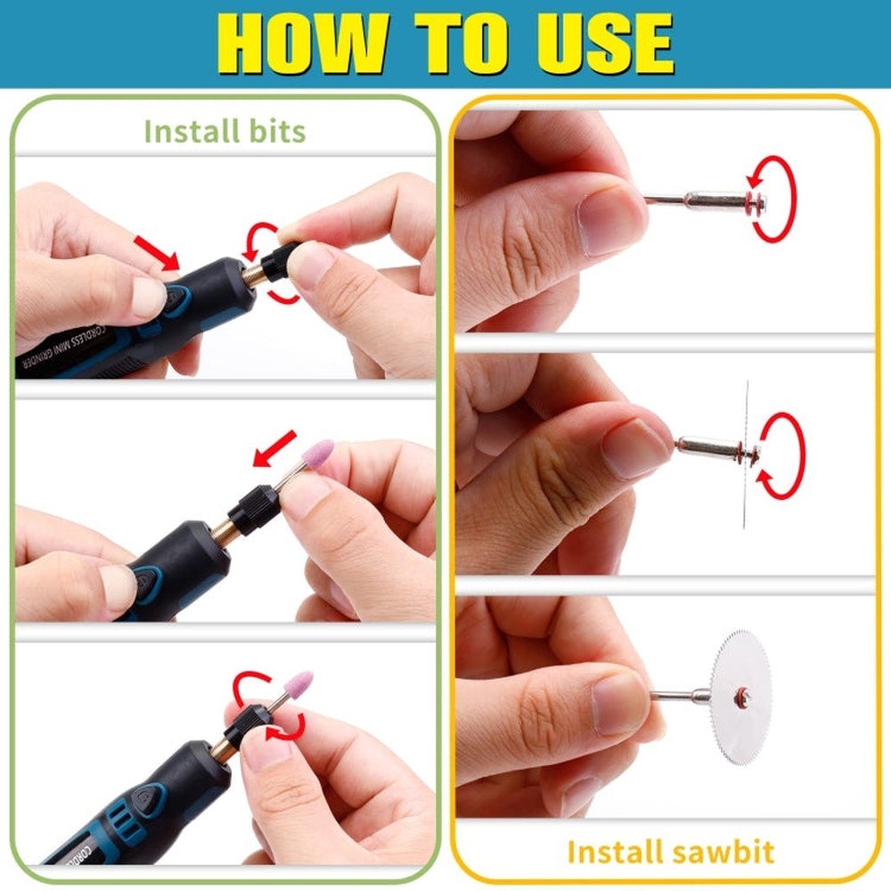 55 - in - 1 Rechargable Mini Electric Grinder Kit 3 - speed Adjustable Miniature Electric Drill Manicure Tool, 55 - in - 1 Electric Grinder - laboratorydeal