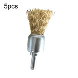 5pcs Wire Brush Industrial Grade Stainless Steel Rust Removal Wire Brush, 10x6x25mm, 12x6x25mm, 16x6x25mm, 20x6x25mm, 25x6x25mm, 30x6x25mm