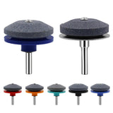 6 PCS Grinding Stone Industrial Electric Sharpener Mower Grinding Tool Wear Resistant Grinding Head, Plastic Blue, Plastic Black, Plastic Cyan, Plastic Red, Plastic Orange, Plastic Dark Blue, Metal