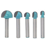 6 Shank Lace Round Cutter Woodworking Relief Milling Cutter, 5 PCS/Set 6-18mm, 4 PCS/Set 16-32mm