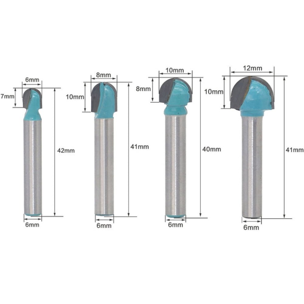 6 Shank Lace Round Cutter Woodworking Relief Milling Cutter, 5 PCS/Set 6 - 18mm, 4 PCS/Set 16 - 32mm - laboratorydeal