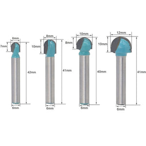6 Shank Lace Round Cutter Woodworking Relief Milling Cutter, 5 PCS/Set 6 - 18mm, 4 PCS/Set 16 - 32mm - laboratorydeal