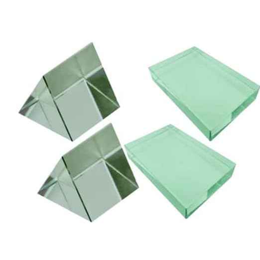 Optical Glass Slab Rectangular Prism, Transparent Material for Physics Experiments, Light Refraction, Optics Study