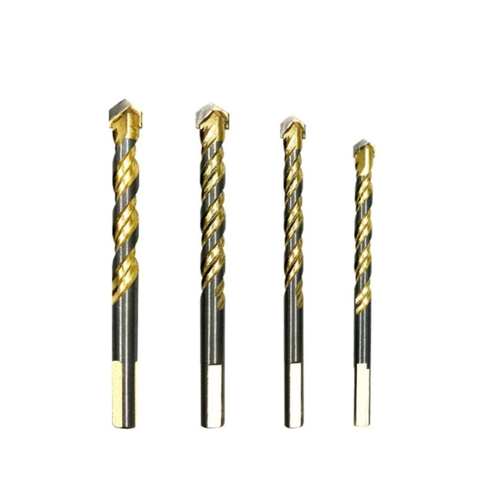 6mm Titanium - Plated King Drill Porcelain Brick Glass Brick Drill Punched Twist Triangle Drill, 6mm, 8mm, 10mm, 12mm, 6mm+8mm+10mm+12mm, 6mm+6mm+8mm+10mm+12mm - laboratorydeal