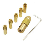 7 PCS/Set Brass 0.5-3mm Small Electric Drill Bit Collet Micro Twist 2.35mm Drill Chuck Set with Wrench, 2.35mm