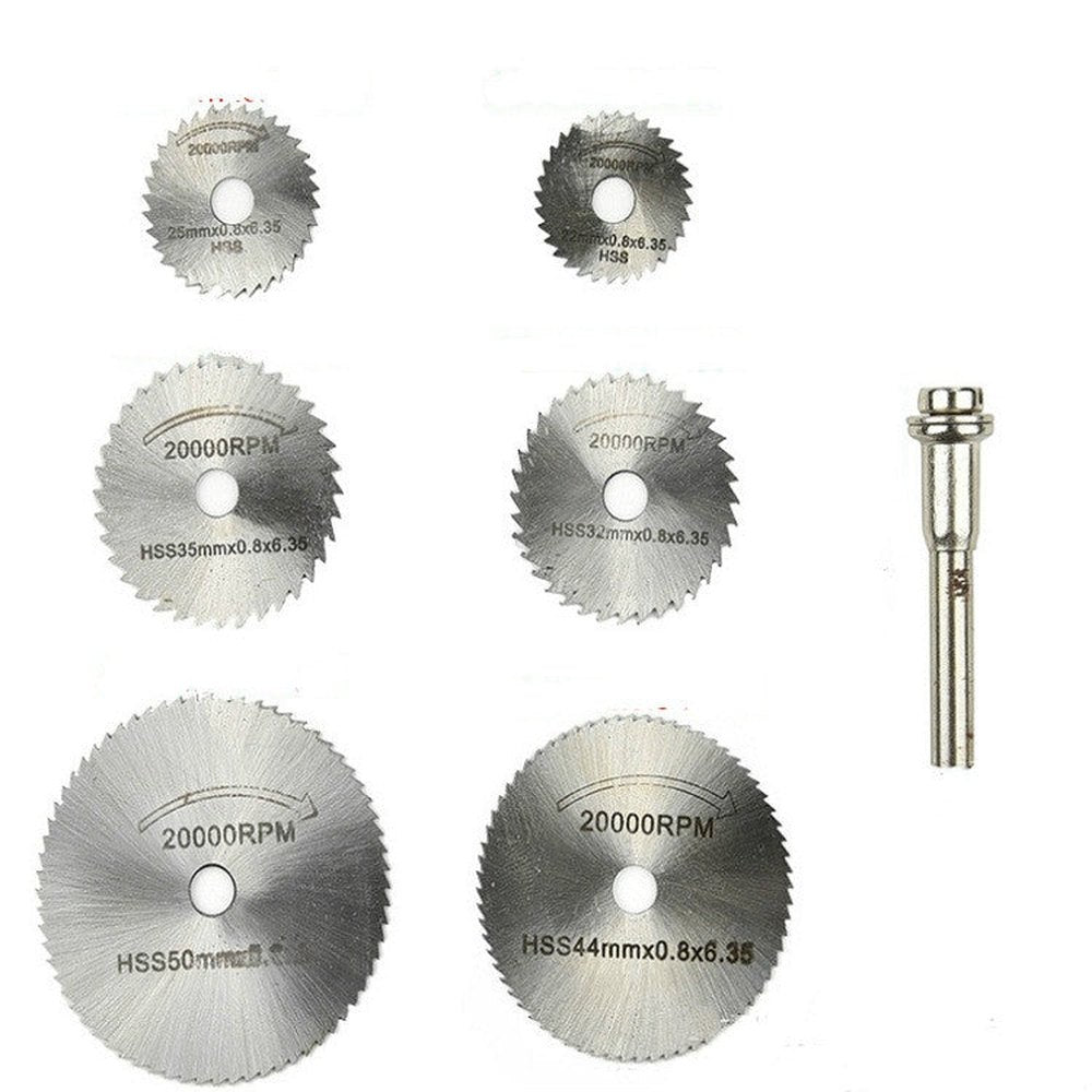 7 PCS/Set Electric Grinder Saw Blade High Speed Steel Saw Blade Woodworking Saw Blade High Speed Steel Cutting Piece, 11026, 11027 - laboratorydeal