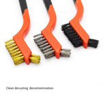 7 inch Industrial Cleaning Brush Mini Refractor Cleaning Gap Brush, Nylon Silk, Stainless Steel Wire, Copper Wire, Nylon Silk+Stainless Steel Wire+Copper Wire