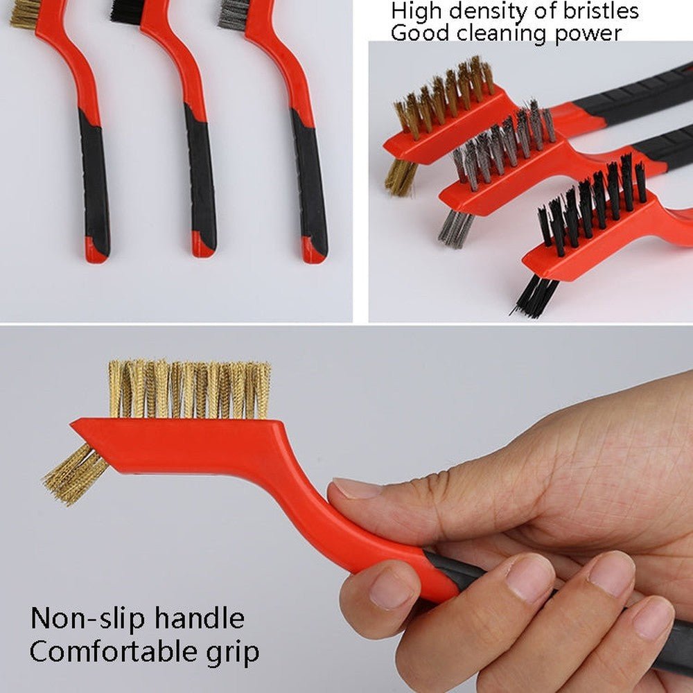 7 inch Industrial Cleaning Brush Mini Refractor Cleaning Gap Brush, Nylon Silk, Stainless Steel Wire, Copper Wire, Nylon Silk+Stainless Steel Wire+Copper Wire - laboratorydeal