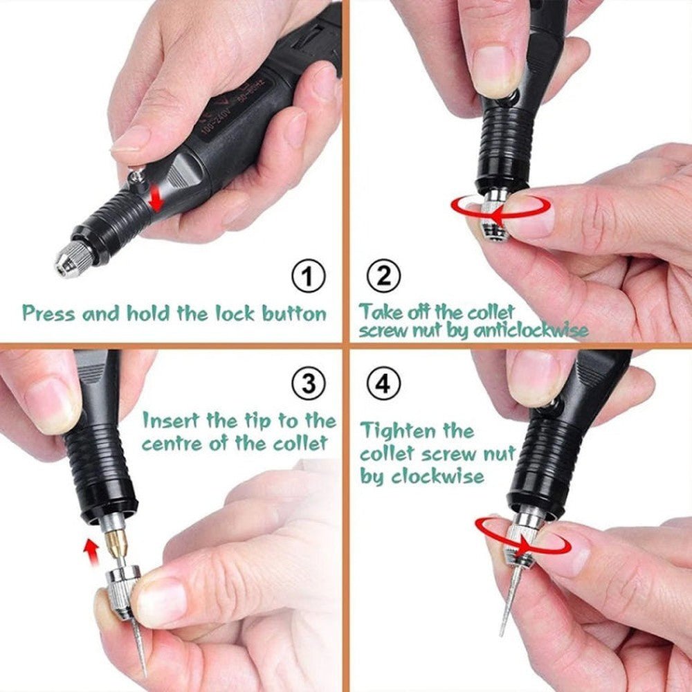 70pcs/set Mini Electric Speed Adjustable Engraving Pen Micro Electric Drill, EU Plug, US Plug - laboratorydeal