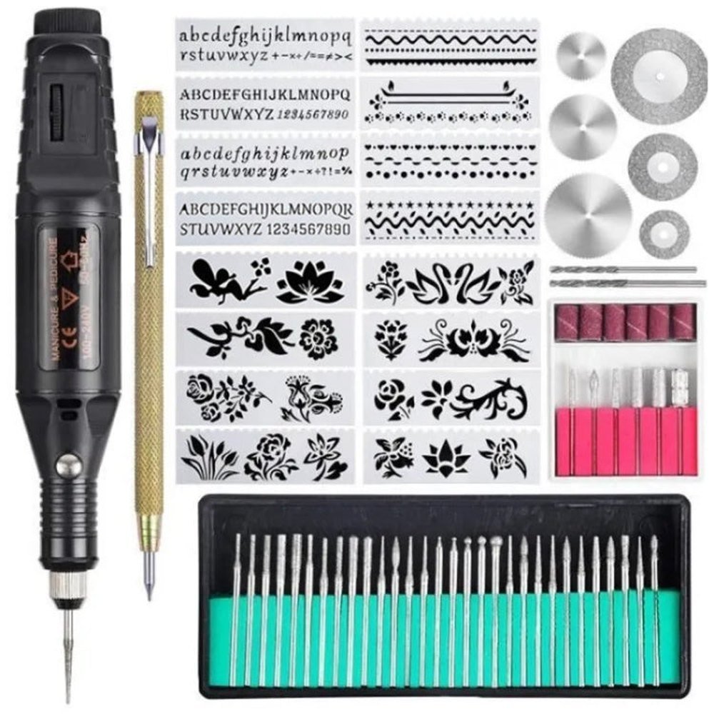 70pcs/set Mini Electric Speed Adjustable Engraving Pen Micro Electric Drill, EU Plug, US Plug - laboratorydeal