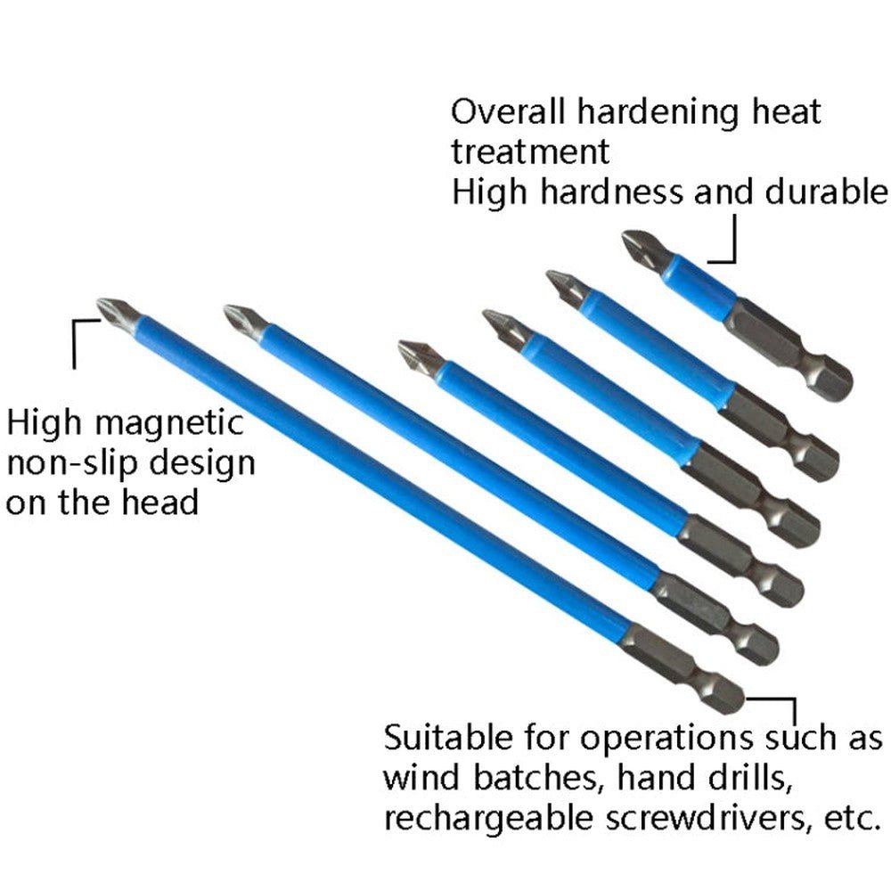 7PCS/set PH2 Strong Magnetic Hand Drill Screwdriver Mouth Anti - Slip Screwdriver Bit, 7PCS/set PH2, 6PCS/set 25mm, 7PCS/set 50mm, 12 PCS/set 50mm - laboratorydeal