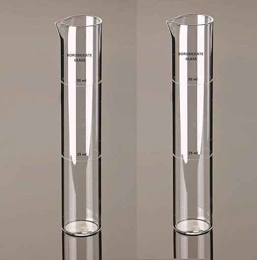Borosillicate Glass Nessler Cylinder 50 ML Pack of 2