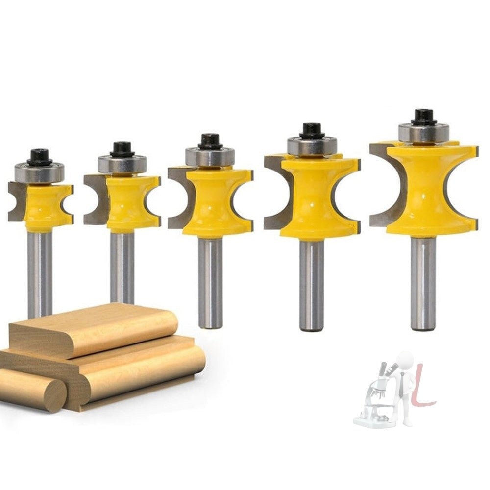 8 - Shank Bearing Positive Semicircular Cutter Engraving Machine Woodworking Cutter, No. 1, No. 2, No. 3, No. 4, No. 5, 5 PCS/Set - laboratorydeal