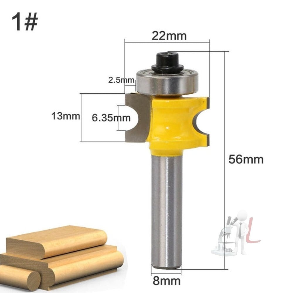 8 - Shank Bearing Positive Semicircular Cutter Engraving Machine Woodworking Cutter, No. 1, No. 2, No. 3, No. 4, No. 5, 5 PCS/Set - laboratorydeal