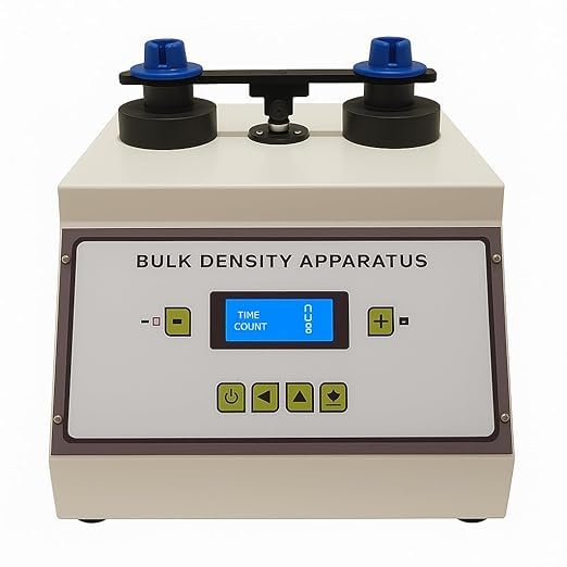 Digital Bulk Density Apparatus – 100/250 mL Cylinder Holders, Adjustable Drop Height & Stroke Count, 220‑230 V AC Bench‑Top Powder Testing (DIGITAL)
