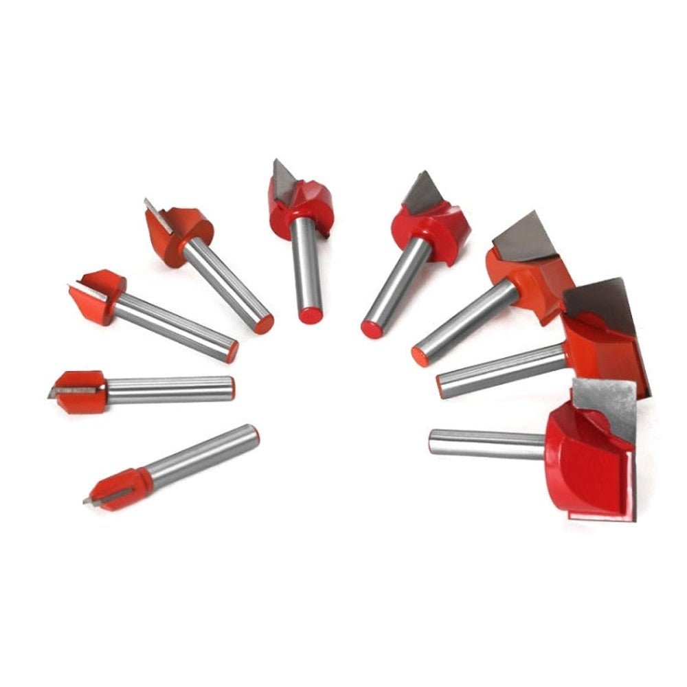 9 In1 6 Handle Bottom Cleaning Knife Woodworking Slotting Milling Cutter CNC Engraving Machine Tool, 9 In1 - laboratorydeal