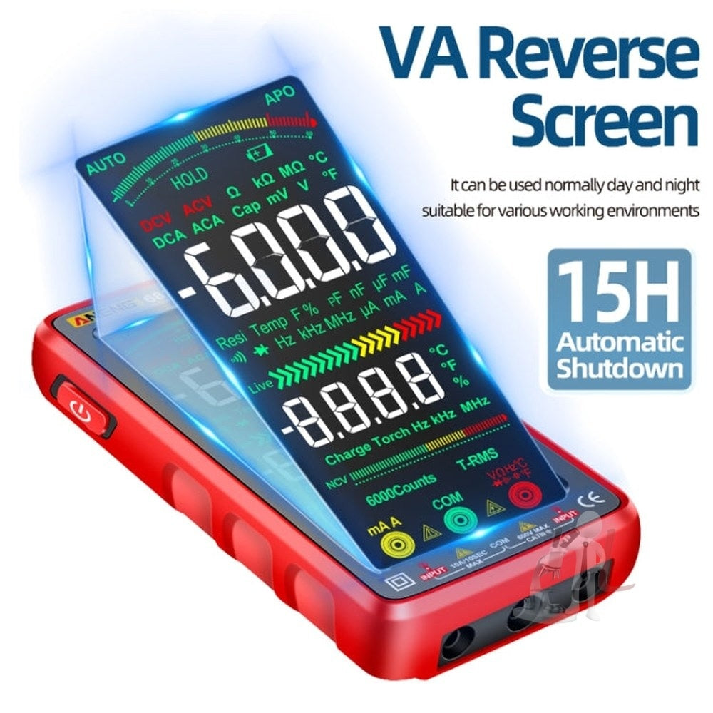 ANENG 682 Smart VA Reverse Display Automatic Range Rechargeable Multimeter, 682 Red, 682 Black