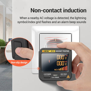 ANENG AC11 Multifunctional Digital Display Socket Tester Electrical Ground Wire Tester laboratorydeal