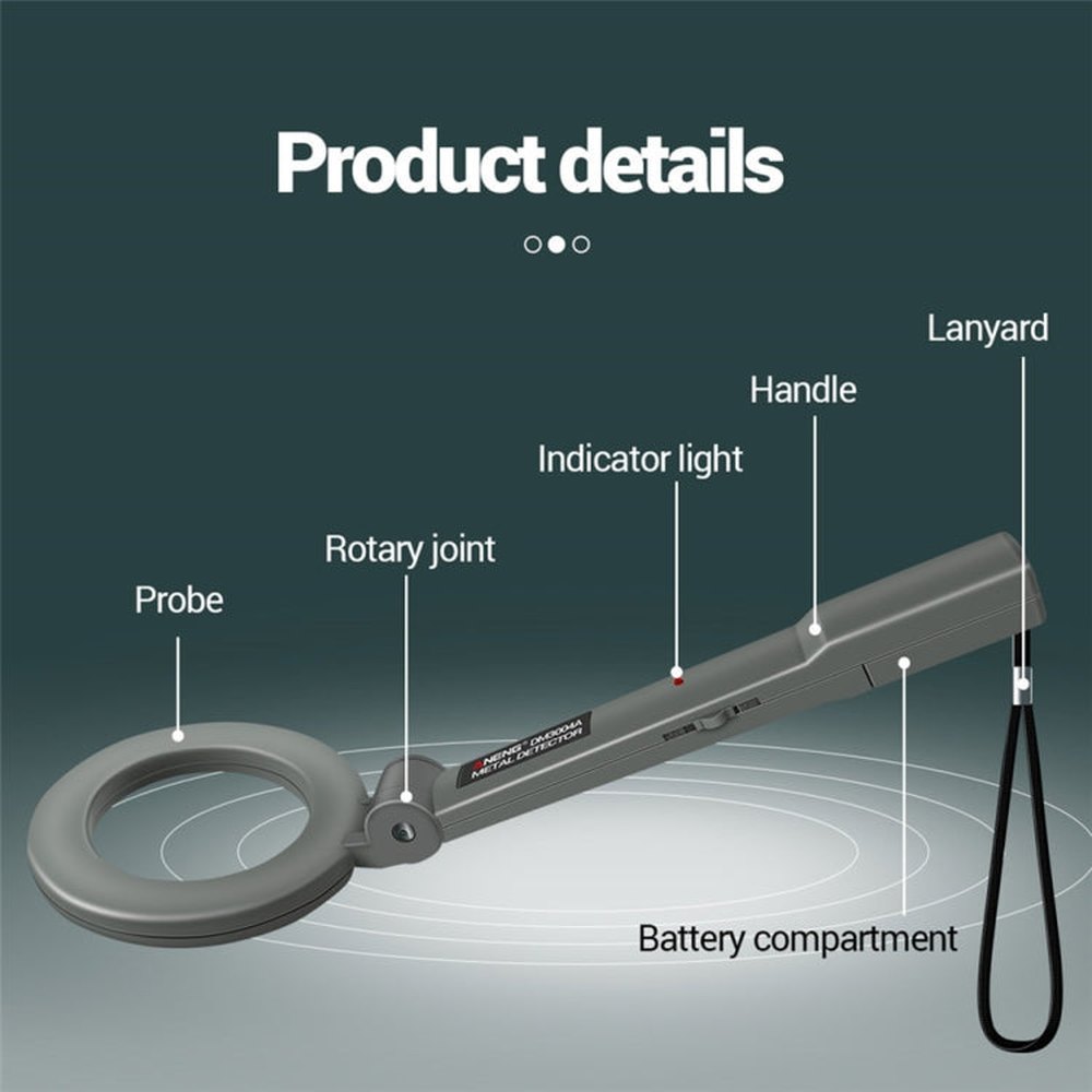 ANENG  DM3004 Handheld Metal Detector High-Precision Sensitivity Station Airport Detection Scanning Detector, Without  Battery
