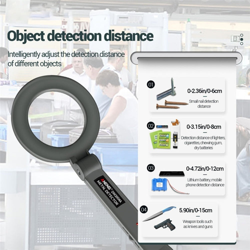 ANENG  DM3004 Handheld Metal Detector High-Precision Sensitivity Station Airport Detection Scanning Detector, Without  Battery