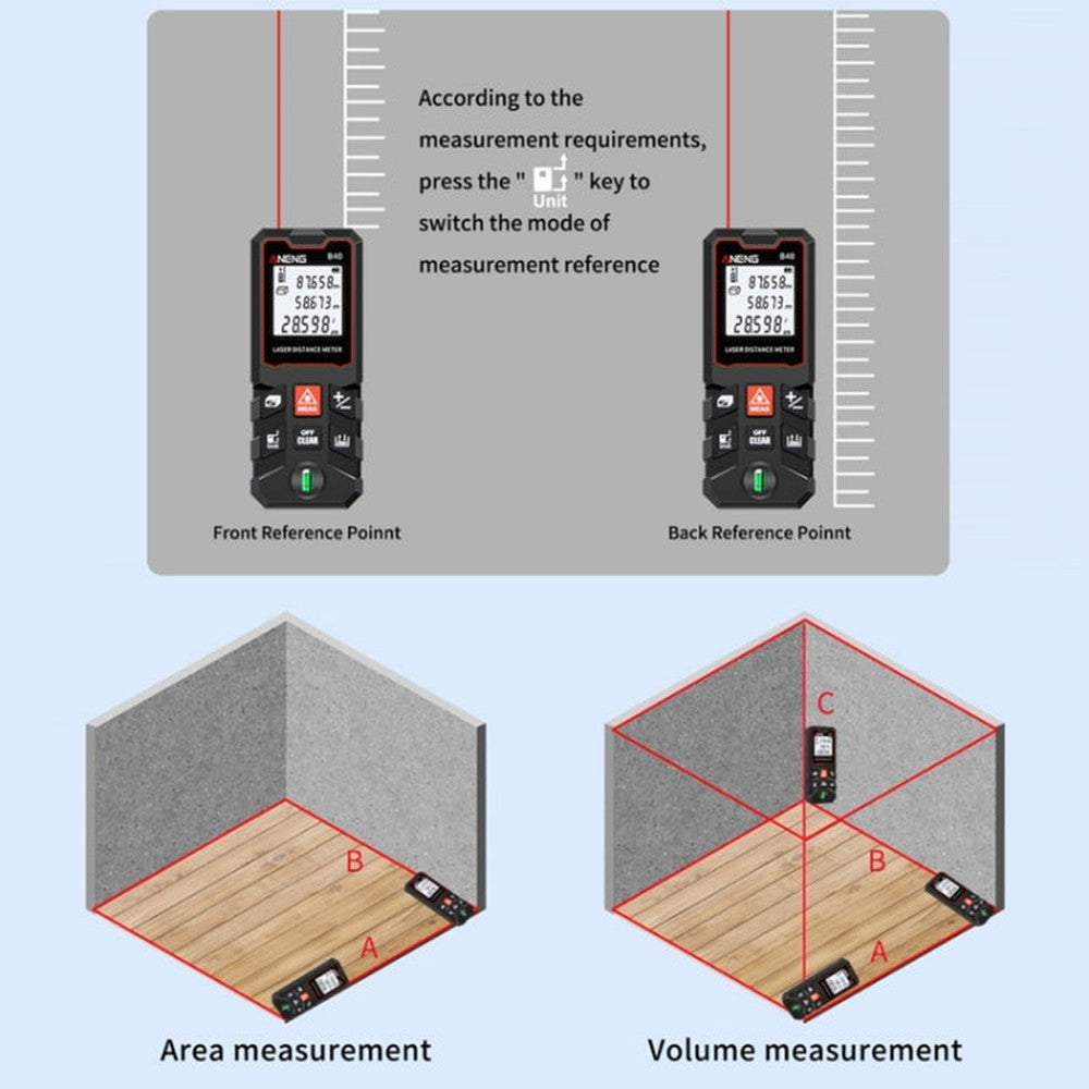 ANENG Handheld Infrared Rangefinder, 40m Precision Version, 60m Precision Version, 80m Precision Version, 100m Precision Version