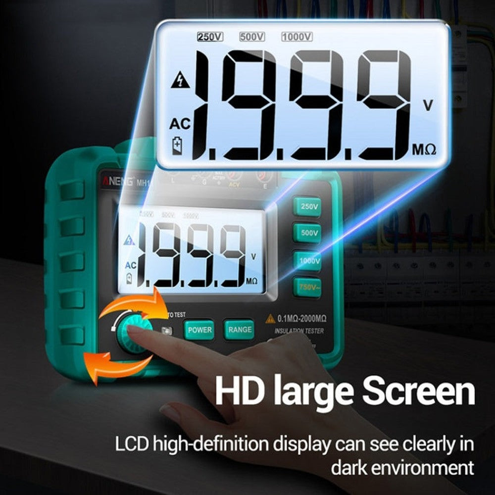 ANENG MH11 High Voltage Digital Insulation Resistance Voltage Tester, Red, Green