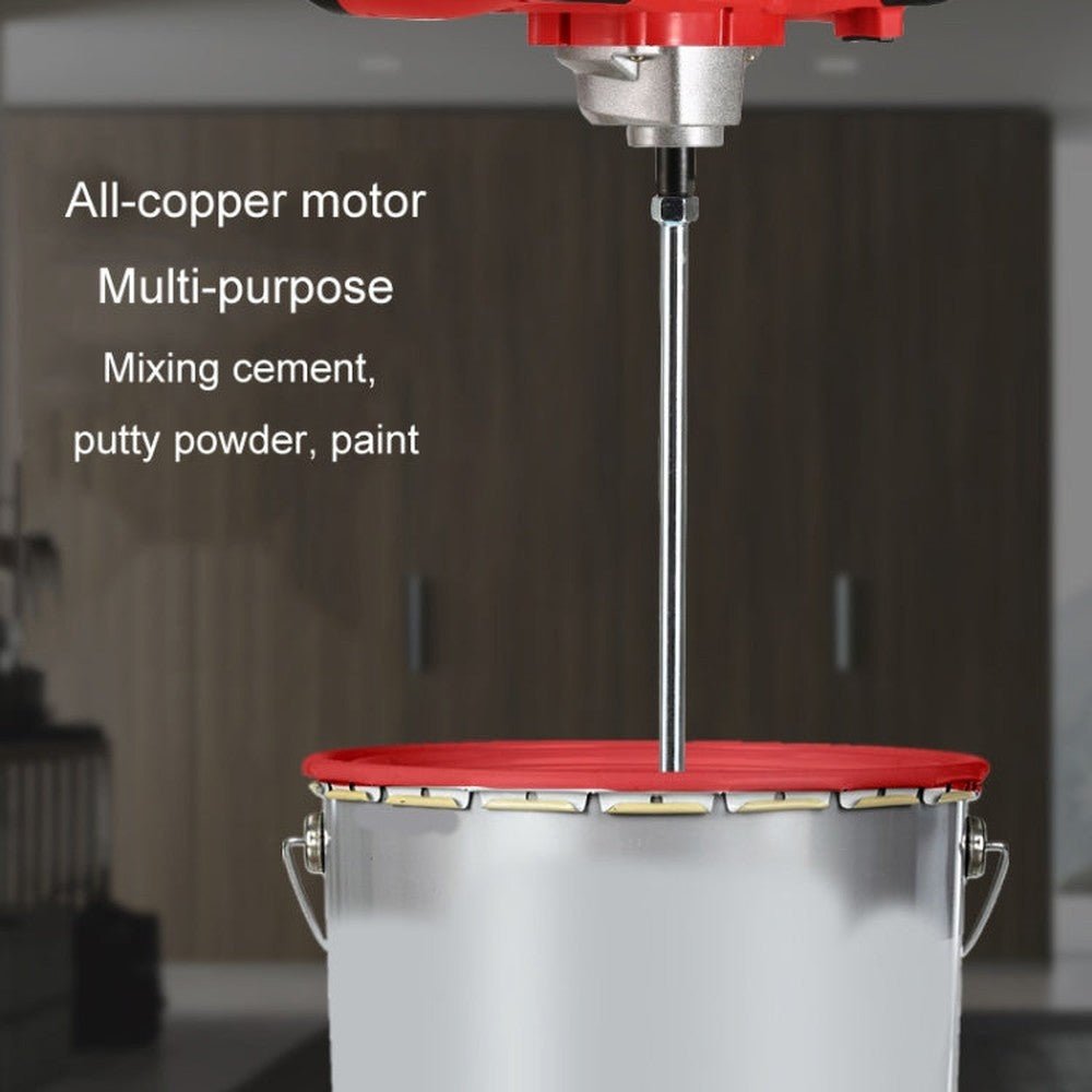 AOTUO 220V High Power Industrial Grade Electrical Mixer Handheld Concrete Paint Mixer, EU Plug Red, EU Plug Blue - laboratorydeal