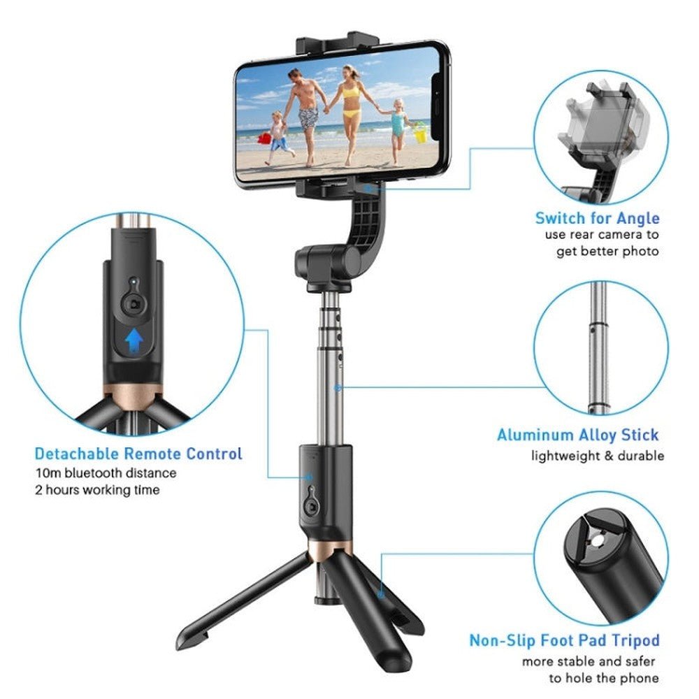 APEXEL APL - D6 Live Video Multifunctional Mobile Phone Gimbal Stabilizer Selfie Stick, APL - D6 - laboratorydeal