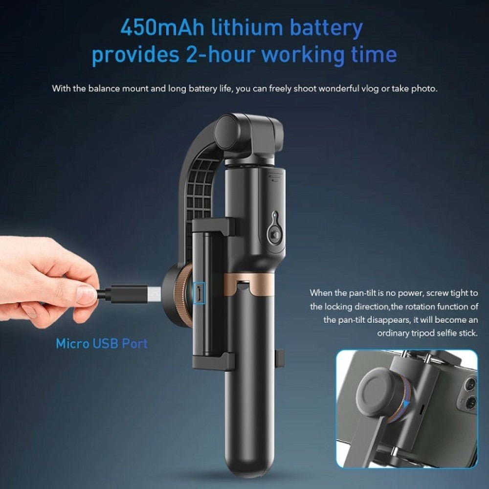 APEXEL APL - D6 Live Video Multifunctional Mobile Phone Gimbal Stabilizer Selfie Stick, APL - D6 - laboratorydeal
