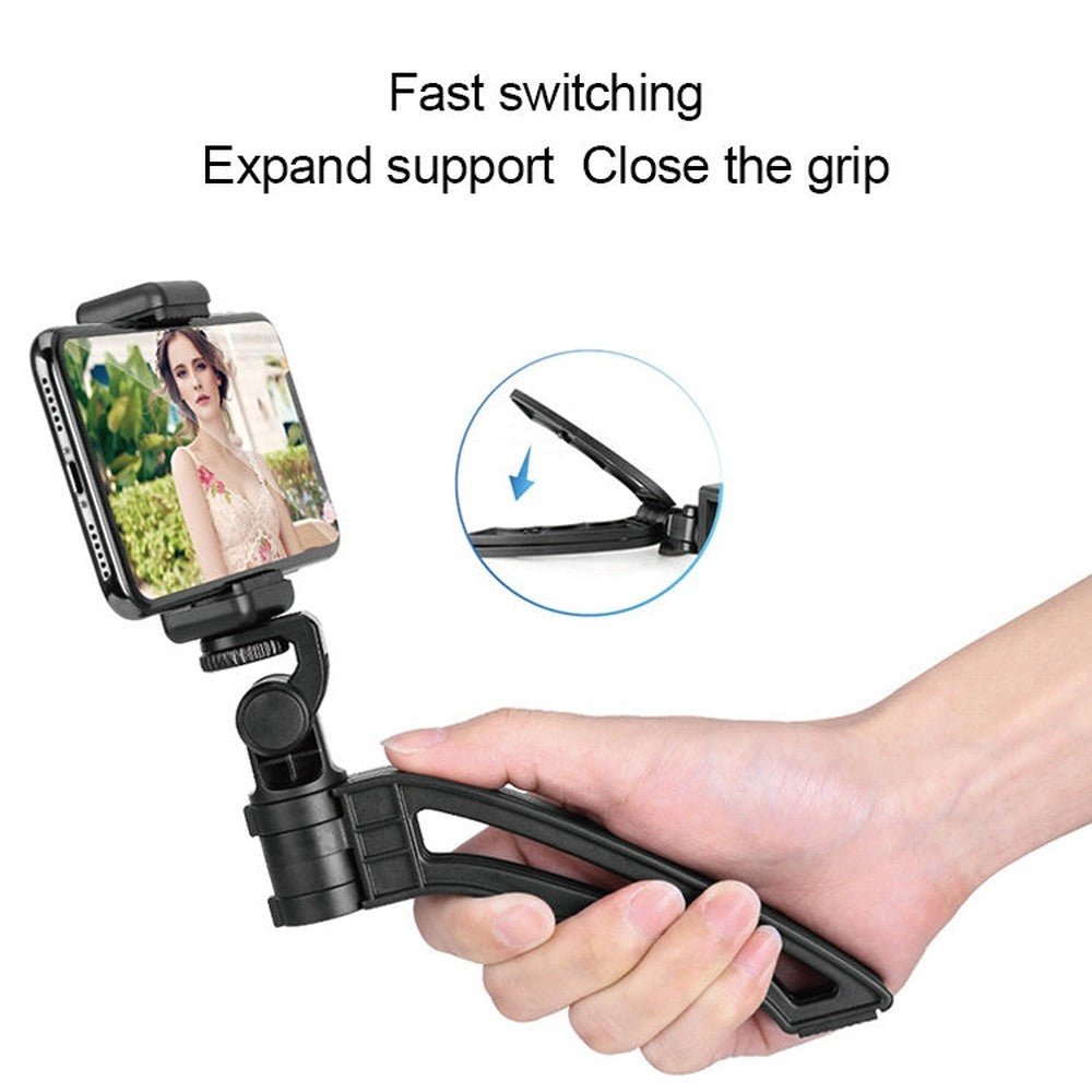 APEXEL Portable Handheld Lazy Live Broadcast Desktop Folding Universal Bluetooth Tripod Phone Holder with Flashlight - laboratorydeal