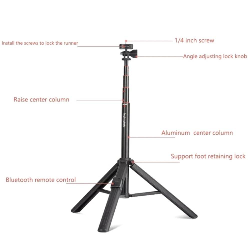 Aluminum Alloy Floor Phone Stand Live Bluetooth Phone Selfie Stick, QingZhuangShiDai ZP100, QingZhuangShiDai ZP100B - laboratorydeal