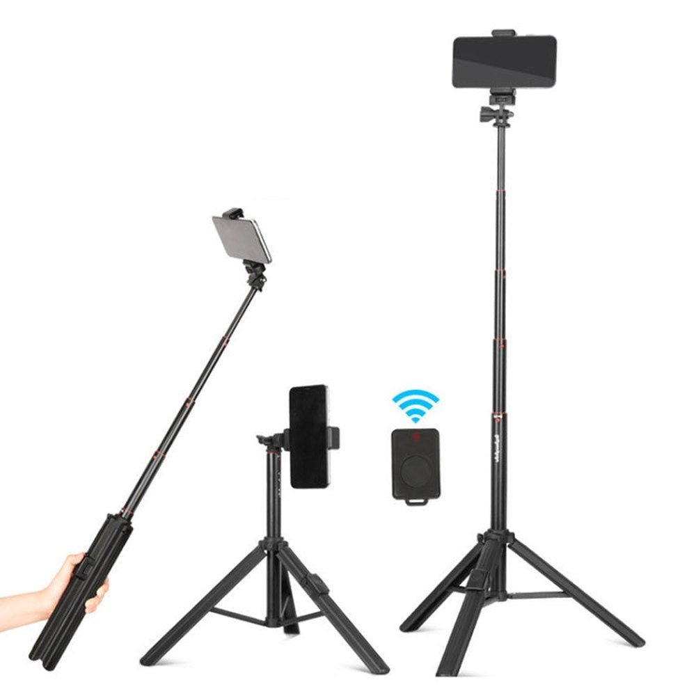 Aluminum Alloy Floor Phone Stand Live Bluetooth Phone Selfie Stick, QingZhuangShiDai ZP100, QingZhuangShiDai ZP100B - laboratorydeal