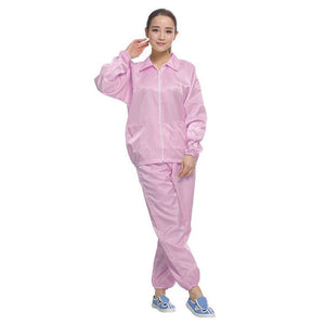 Anti Static Split Lapel Dustless Clothing Food Protection Stripe Clean Clothes, S, M, L, XL, XXL, XXXL - laboratorydeal