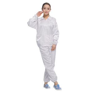 Anti Static Split Lapel Dustless Clothing Food Protection Stripe Clean Clothes, S, M, L, XL, XXL, XXXL - laboratorydeal