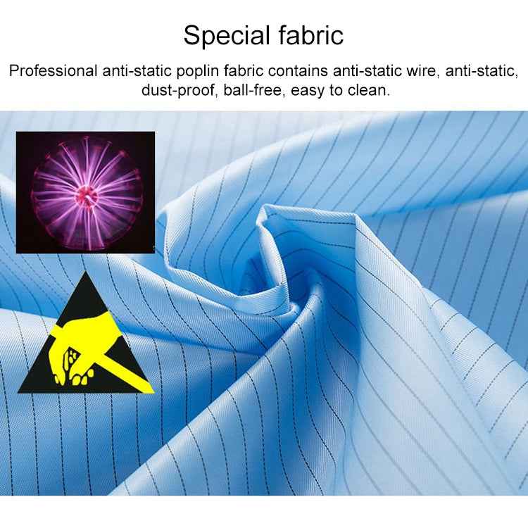 Anti Static Split Lapel Dustless Clothing Food Protection Stripe Clean Clothes, XXXXL, XXXXXL - laboratorydeal