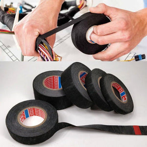 Automotive Wiring Harness Flannel Tape High Temperature Resistant And Waterproof Wire And Cable Insulation Tape, Size: 9mm x 15m, 9mm x 15m, 15mm x 15m, 19mm x 15m, 25mm x 15m, 32mm x 15m, 9mm x 25m, 15mm x 25m, 19mm x 25m, 25mm x 25m - laboratorydeal