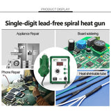 BEST BST-858D+ AC 220V 50Hz 650W LED Displayer Adjustable Temperature Unleaded Hot Air Gun with Helical Wind, BST-858D+  EU Plug, BST-858D+ US Plug