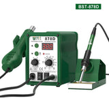 BEST BST-878D 2 in 1 AC 220V 700W LED Displayer Helical Wind Adjustable Temperature Unleaded Hot Air Gun + Solder Station & Soldering Iron, BST-878D EU Plug, BST-878D US Plug