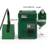 BEST BST-878D 2 in 1 AC 220V 700W LED Displayer Helical Wind Adjustable Temperature Unleaded Hot Air Gun + Solder Station & Soldering Iron, BST-878D EU Plug, BST-878D US Plug