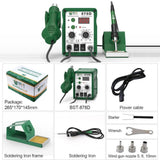 BEST BST-878D 2 in 1 AC 220V 700W LED Displayer Helical Wind Adjustable Temperature Unleaded Hot Air Gun + Solder Station & Soldering Iron, BST-878D EU Plug, BST-878D US Plug