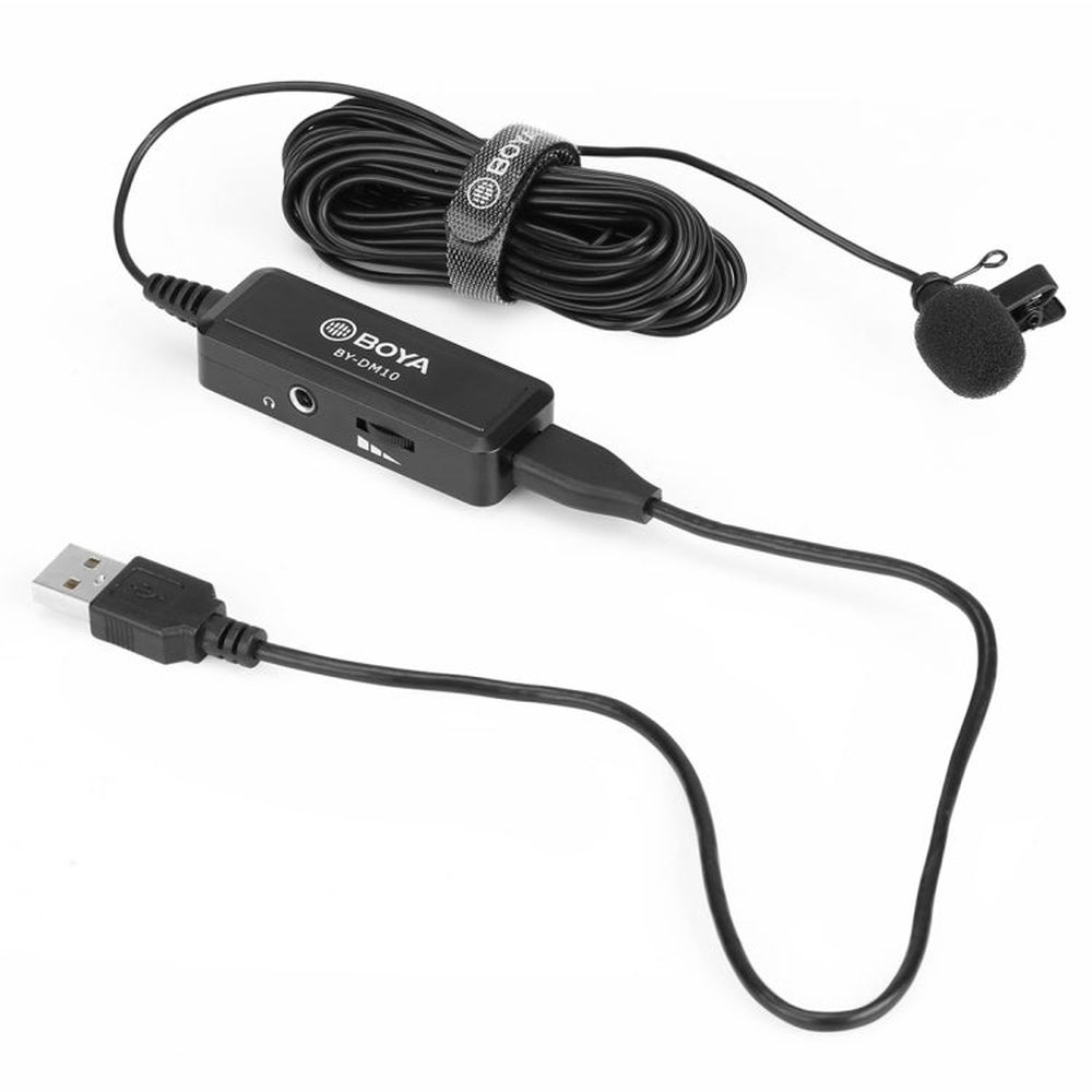 BOYA BY - DM10 USB / 8 Pin Plug Broadcast Lavalier Microphone with Windscreen, Cable Length: 6m - laboratorydeal