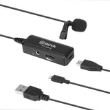 BOYA BY-DM10 USB / 8 Pin Plug Broadcast Lavalier Microphone with Windscreen, Cable Length: 6m