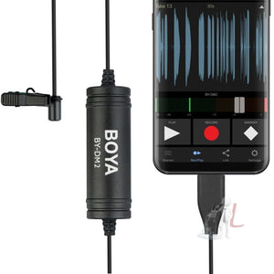 BOYA BY - DM2 USB - C / Type - C Broadcast Lavalier Condenser Microphone with Windscreen for Android Phones / Tablets, BY - DM2 - laboratorydeal
