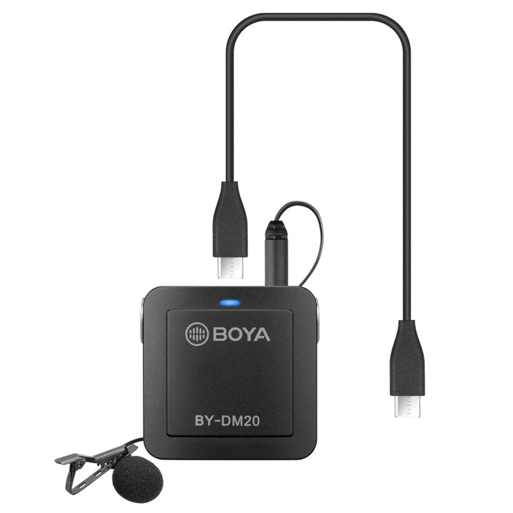 BOYA BY - DM20 Dual - Channel Recording Lavalier Microphone for iPhone / Android(Type - C) / Laptop - laboratorydeal