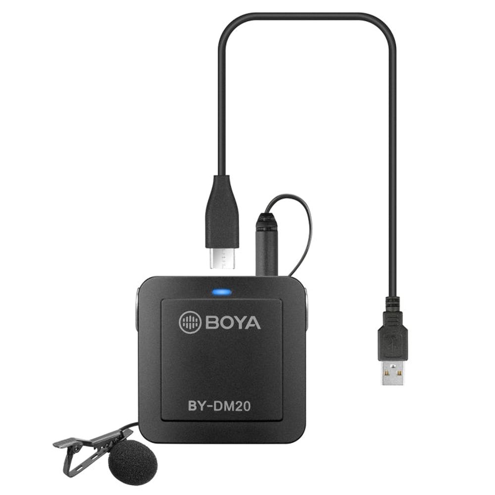 BOYA BY - DM20 Dual - Channel Recording Lavalier Microphone for iPhone / Android(Type - C) / Laptop - laboratorydeal