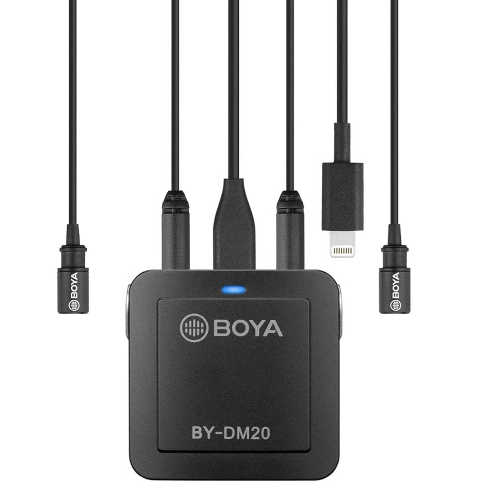 BOYA BY - DM20 Dual - Channel Recording Lavalier Microphone for iPhone / Android(Type - C) / Laptop - laboratorydeal