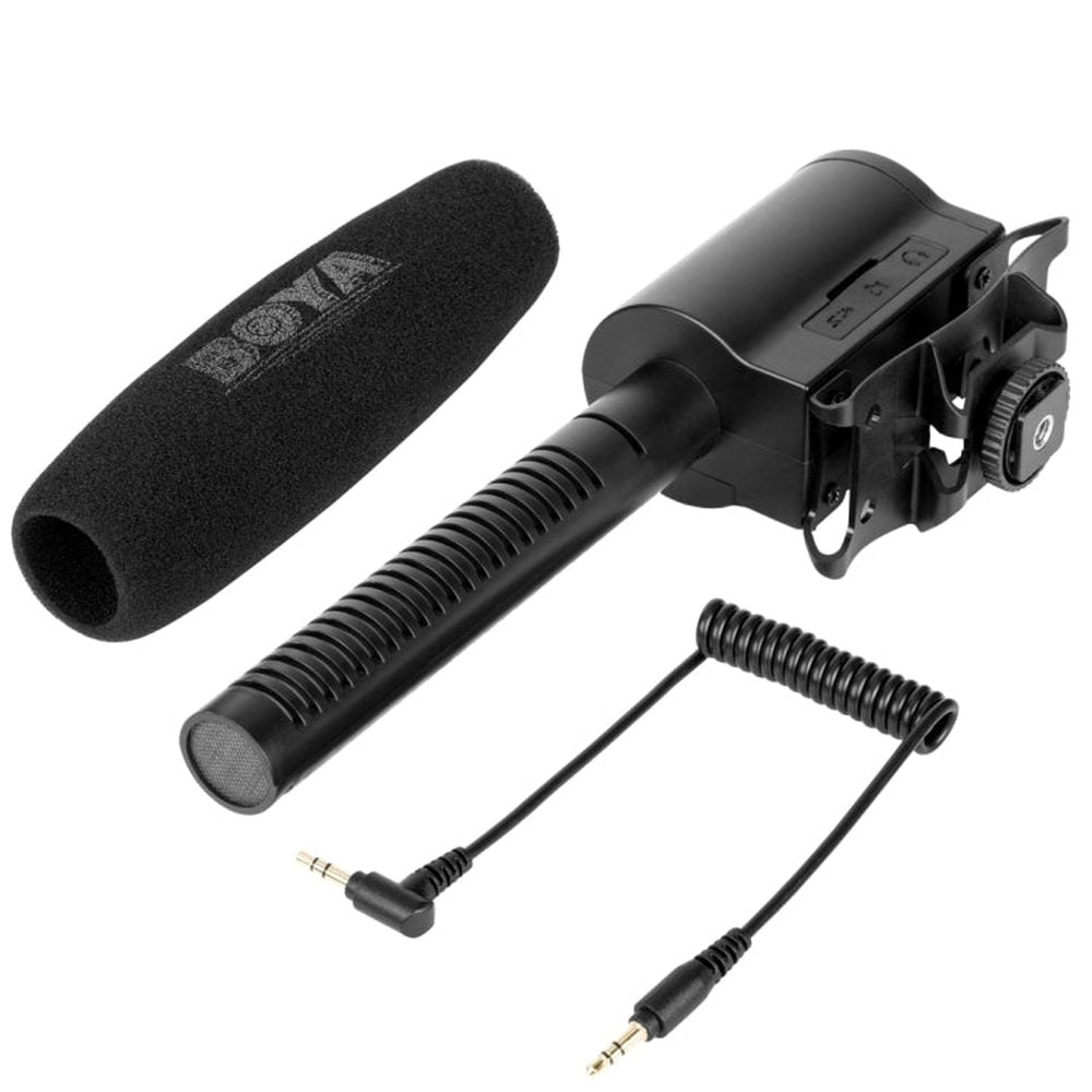 BOYA BY - DMR7 Shotgun Condenser Broadcast Microphone with LCD Display & Integrated Flash Recorder for Canon / Nikon / Sony DSLR Cameras and Video Cameras, BY - DMR7 - laboratorydeal