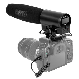 BOYA BY - DMR7 Shotgun Condenser Broadcast Microphone with LCD Display & Integrated Flash Recorder for Canon / Nikon / Sony DSLR Cameras and Video Cameras, BY - DMR7 - laboratorydeal
