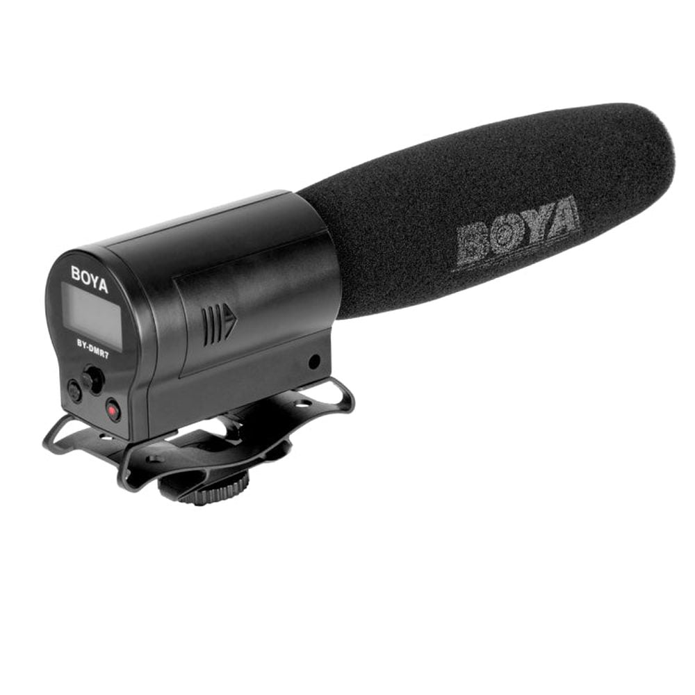 BOYA BY - DMR7 Shotgun Condenser Broadcast Microphone with LCD Display & Integrated Flash Recorder for Canon / Nikon / Sony DSLR Cameras and Video Cameras, BY - DMR7 - laboratorydeal